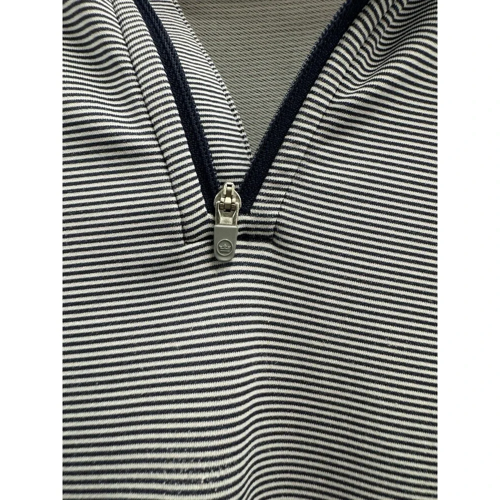 Peter Millar Pullover Mens Size XL‎ Crown Perth Performance 1/4 Zip Blue Striped